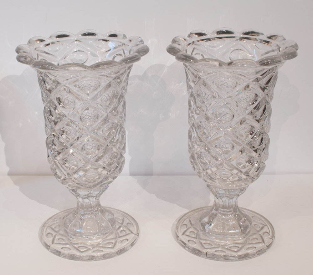 Pair of Celery Vases, American, circa 1850